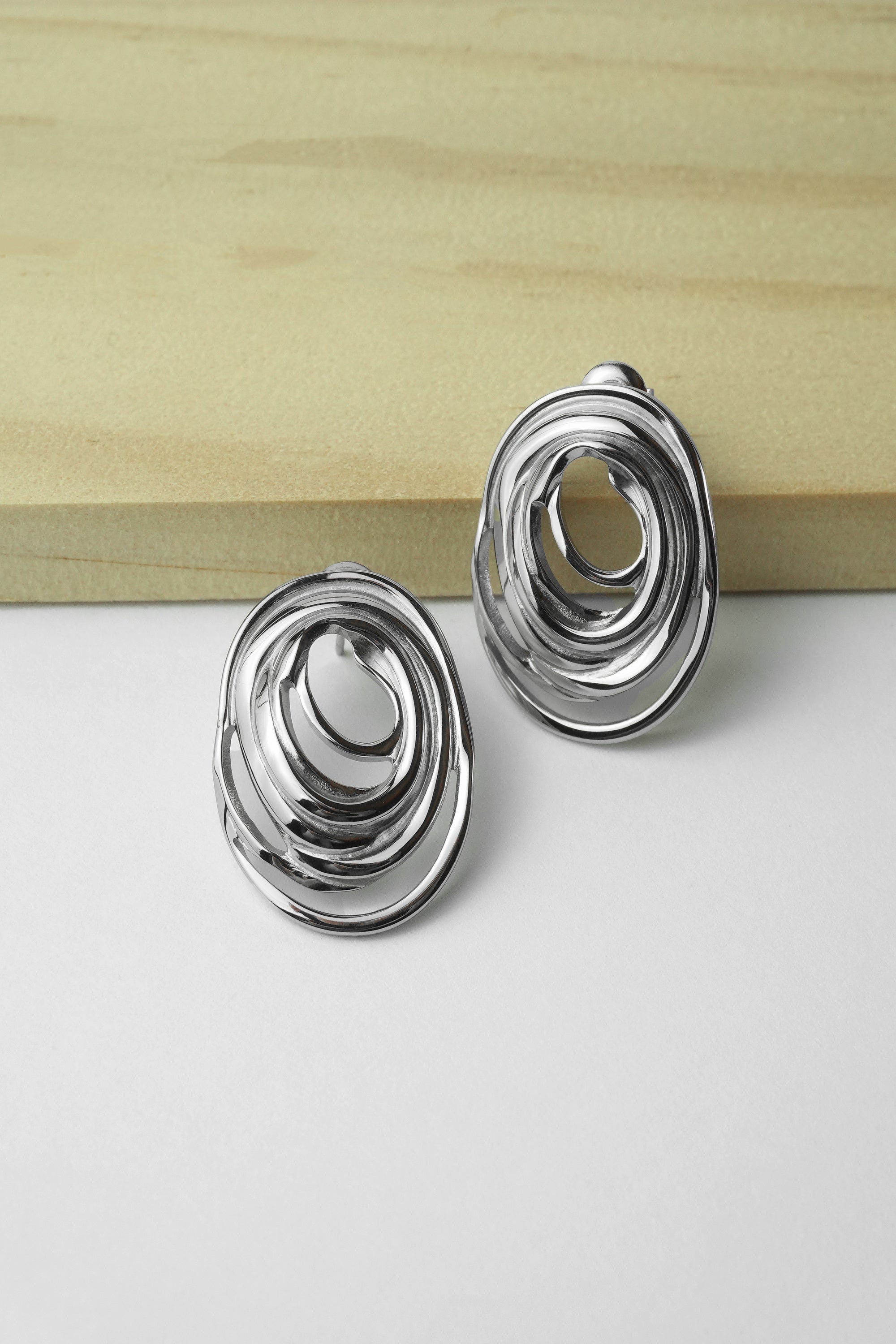 Boucles d'oreilles Alba argentées