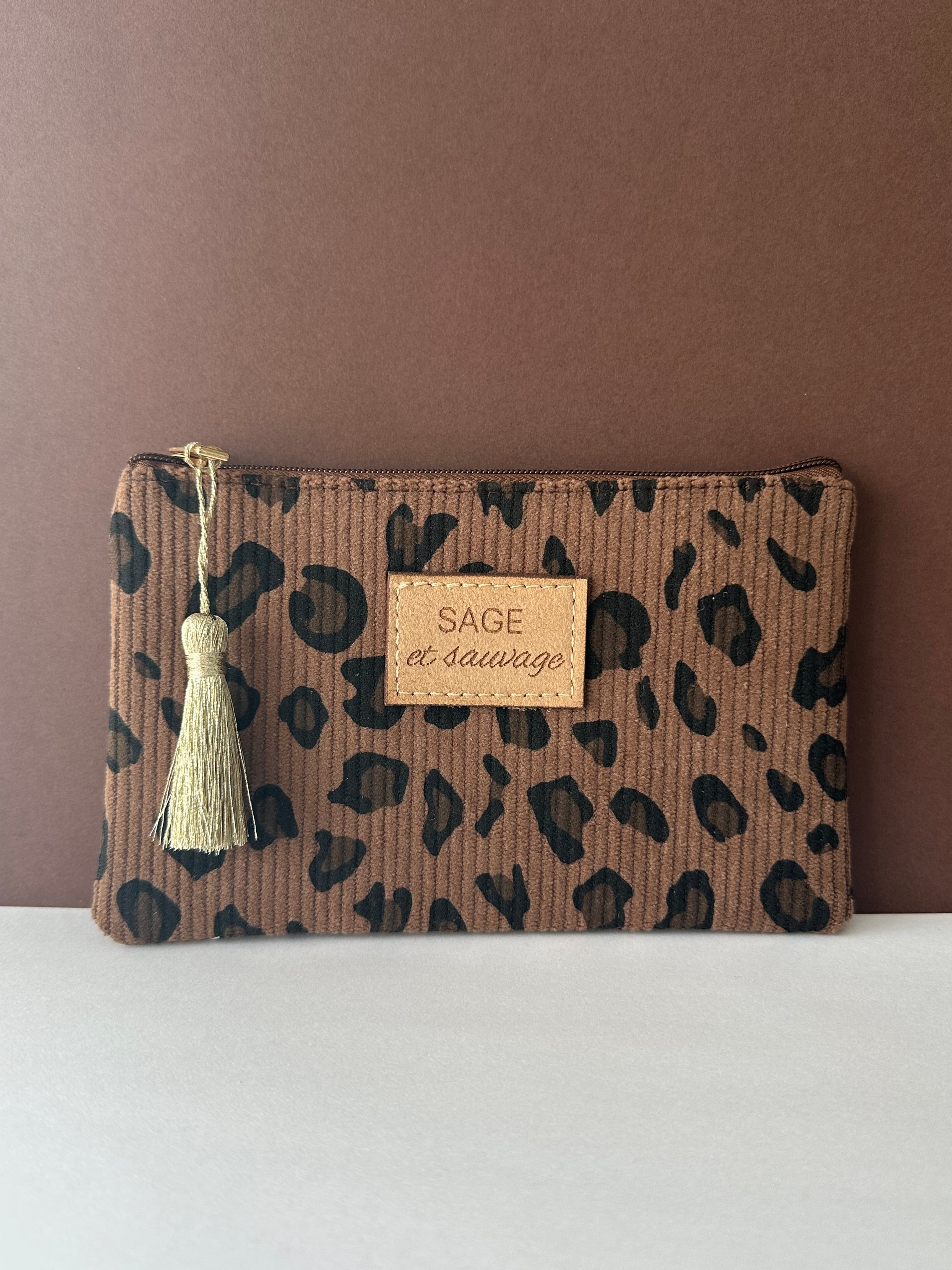 Pochette Léopard marron